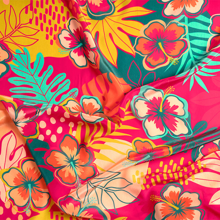 Floral Whispers on Pure Crepe Canvas
