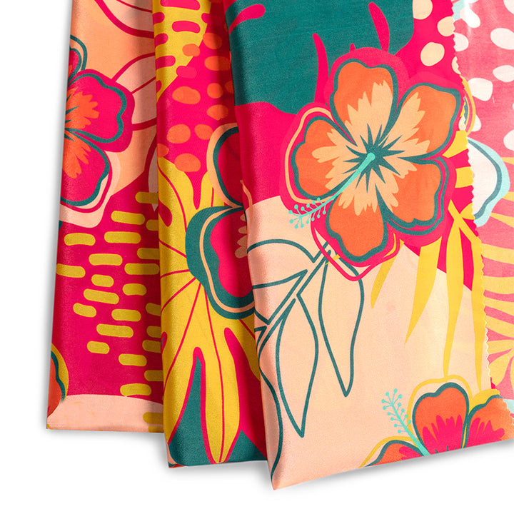Floral Whispers on Pure Crepe Canvas