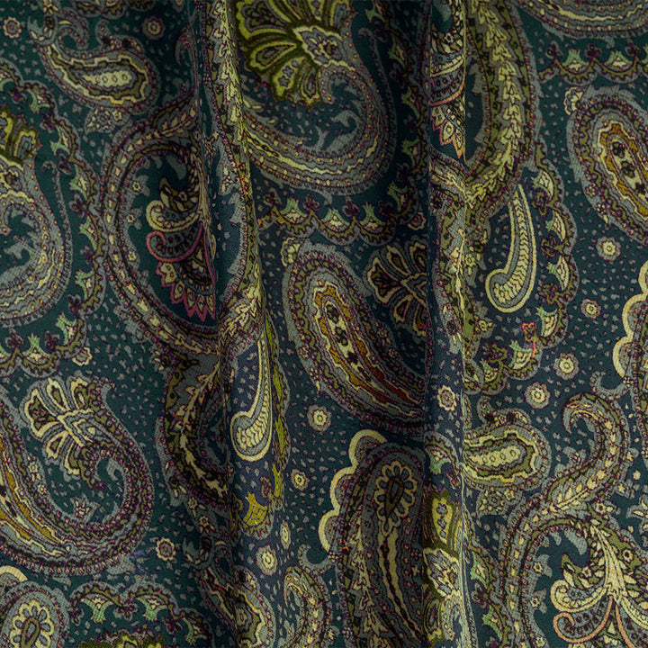 Paisley Pulse Digital Printed Cupro Silk
