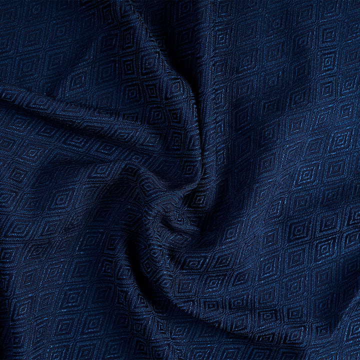 Modern Blue Jacquard Suit Effortless Elegance