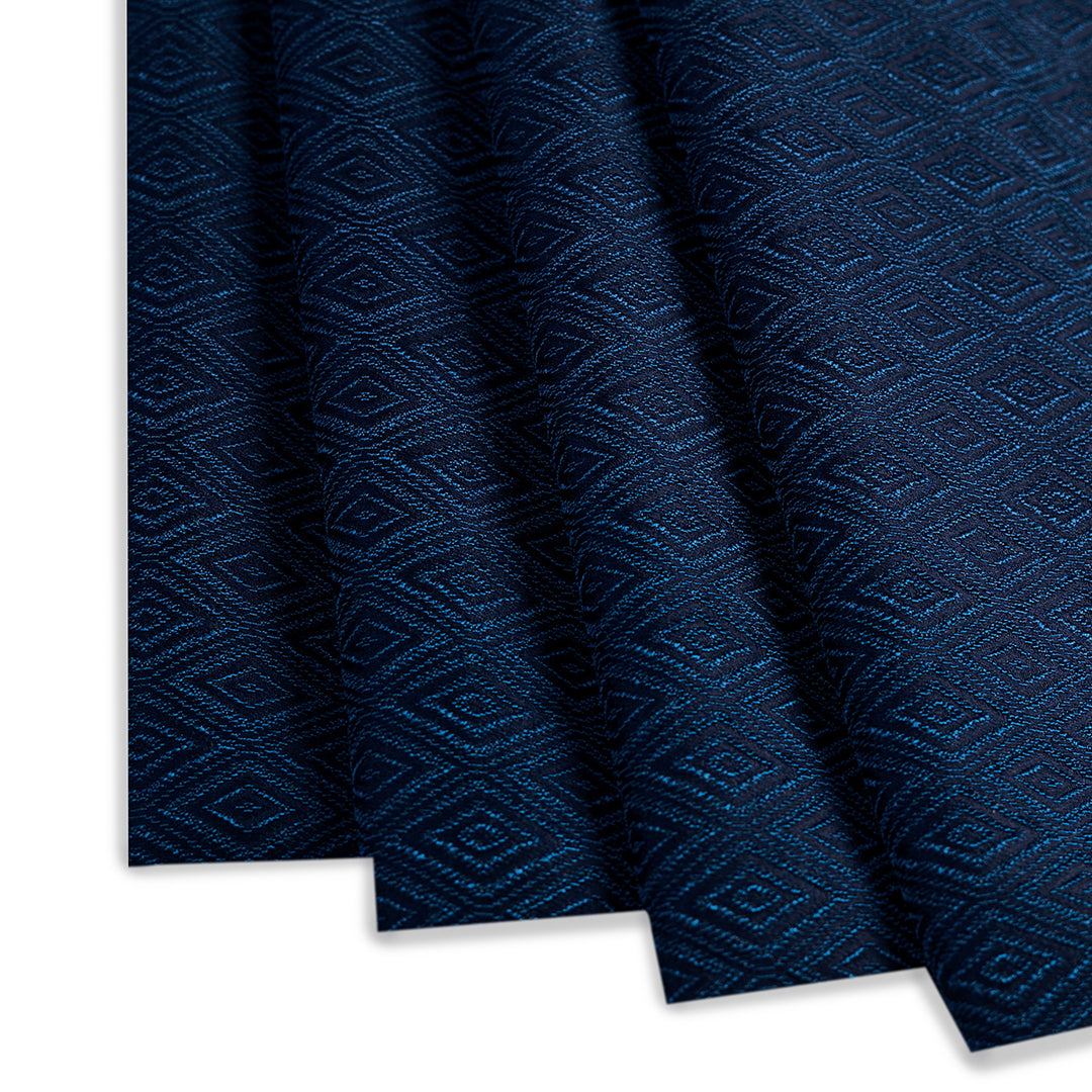 Modern Blue Jacquard Suit Effortless Elegance
