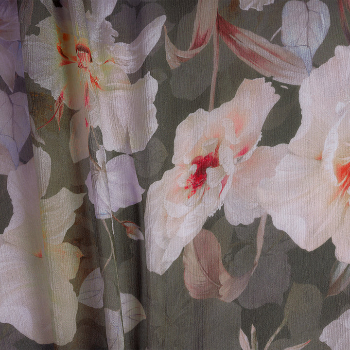 Soft Petal Digital Printed Chinnon Fabric