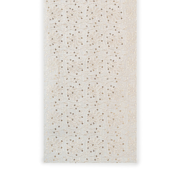 Sheer Gold Sequin Linen Embroidered Fabric