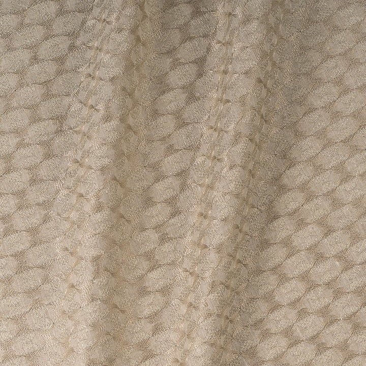 Trellis Elegance Embroidered Natural Linen Fabric