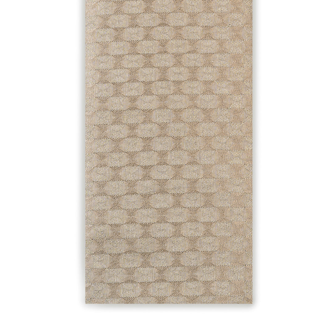 Trellis Elegance Embroidered Natural Linen Fabric