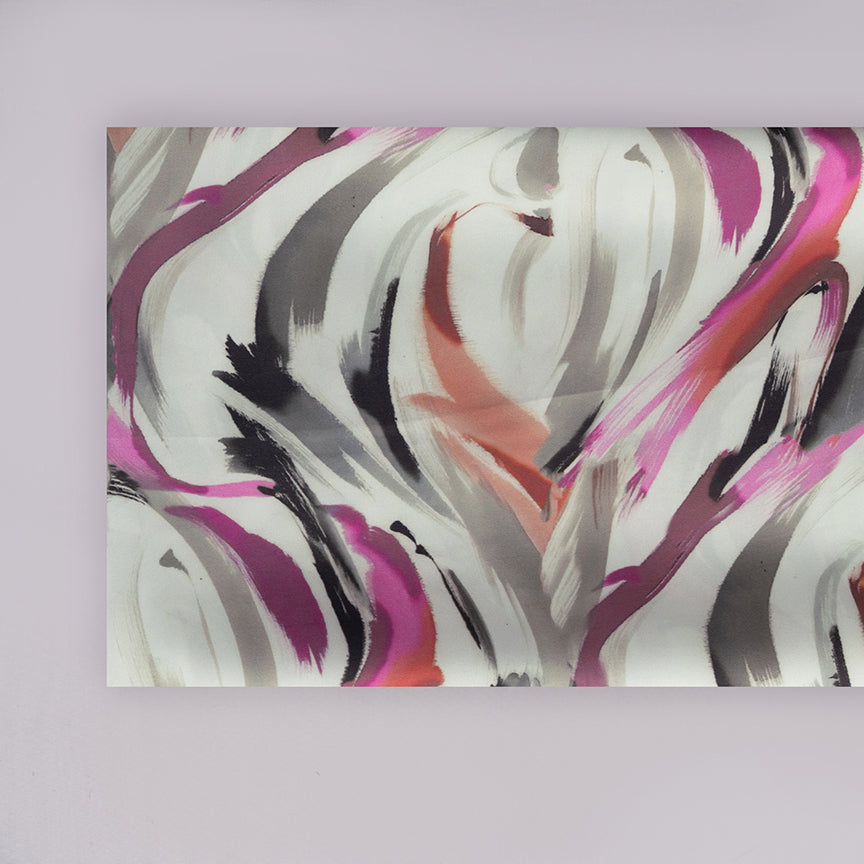 Contemporary Abstract Digital Printed Cupro Silk