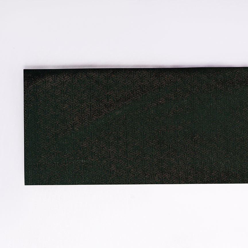 Bottle Green Velvet Fabric With Gold Foil
