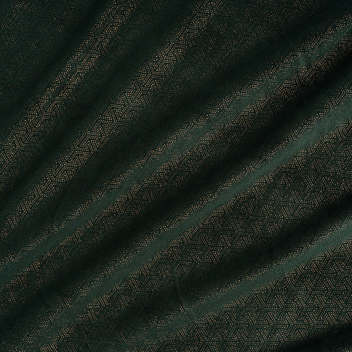 Bottle Green Velvet Fabric With Gold Foil