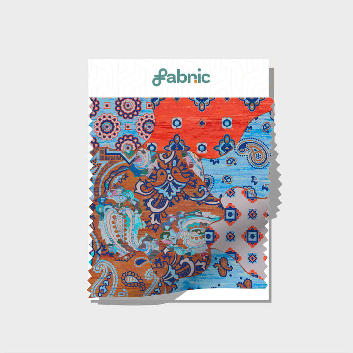 Fractal Flow Digital Printed Cupro Silk