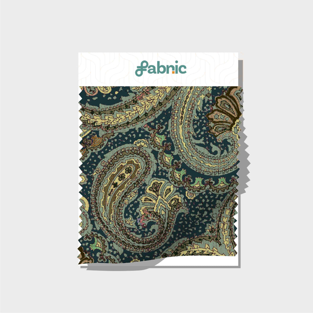 Paisley Pulse Digital Printed Cupro Silk
