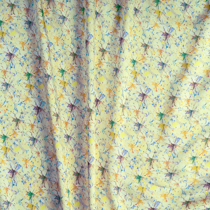 Prismatic Bloom Digital Printed Cupro Silk