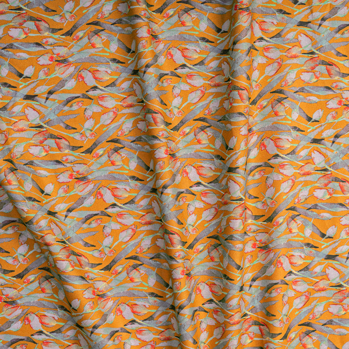 Peonies Digital Print Pure Cotton Cambric Fabric