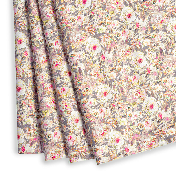 Floral Flourish Digital Print Pure Cotton Cambric Fabric