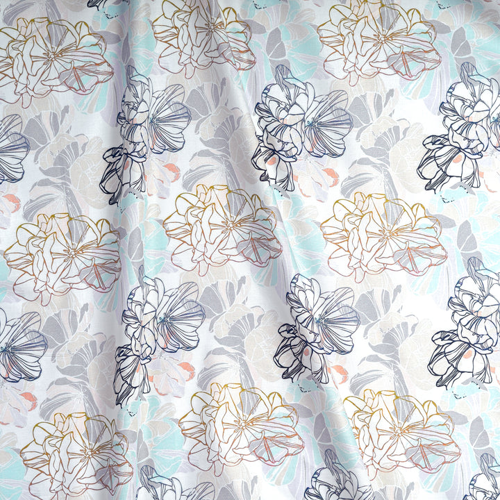 Delicate Floral Digital Print Pure Cotton Cambric Fabric