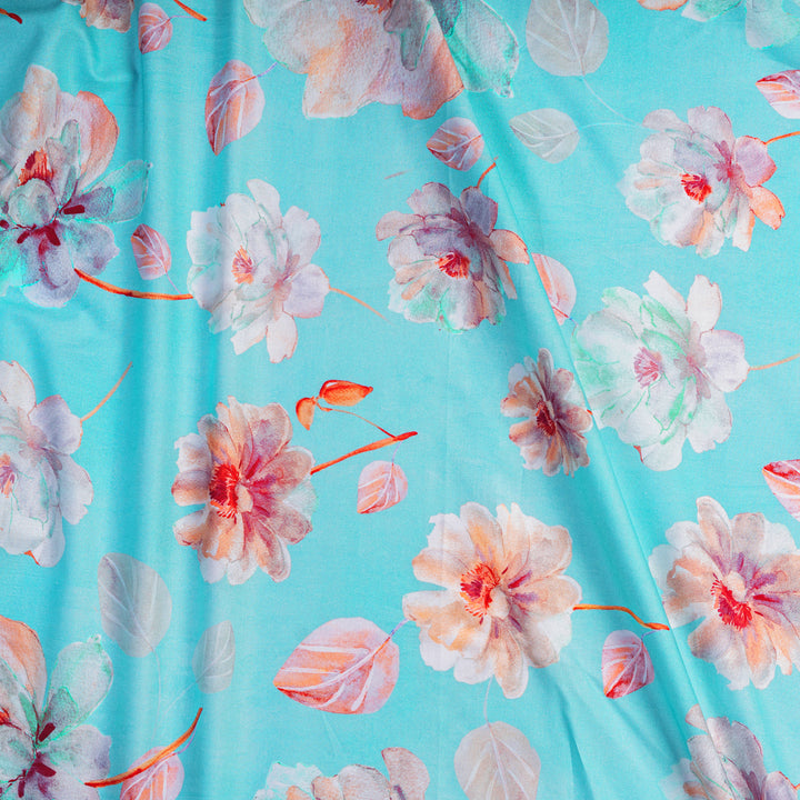 Breezy Floral Digital Print Pure Cotton Cambric Fabric