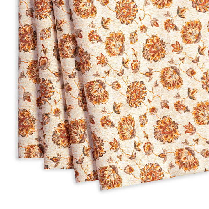 Chic Floral Digital Print Compact Cotton Satin