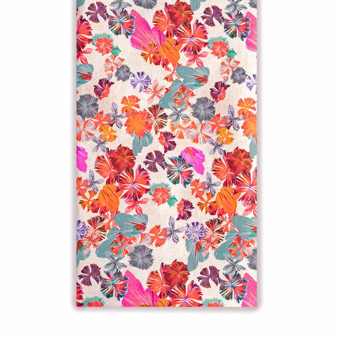 Vibrant Floral Digital Print Compact Cotton Satin