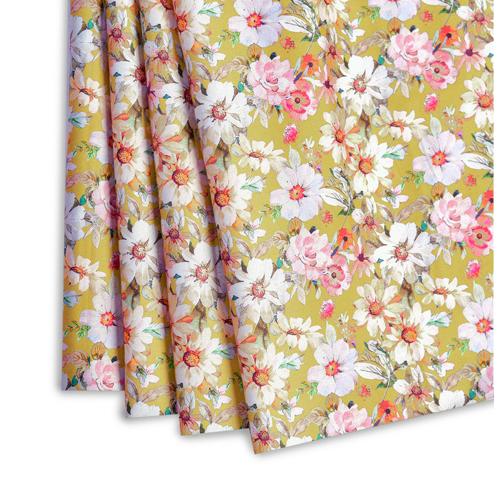 Multicolor Floral Digital Print Japanese Cotton Satin