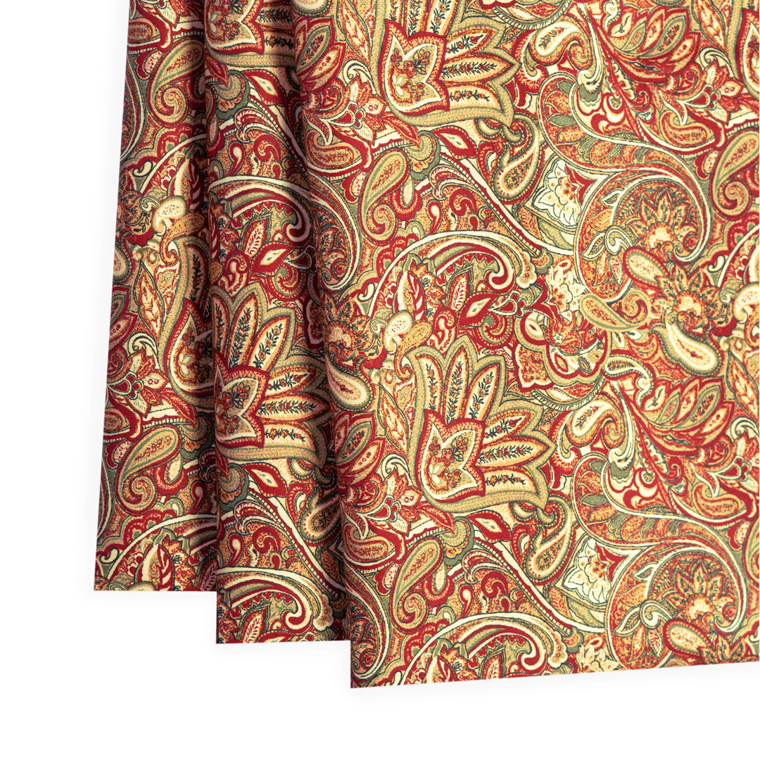 Elegant Paisley Design Digital Print Japanese Cotton Satin
