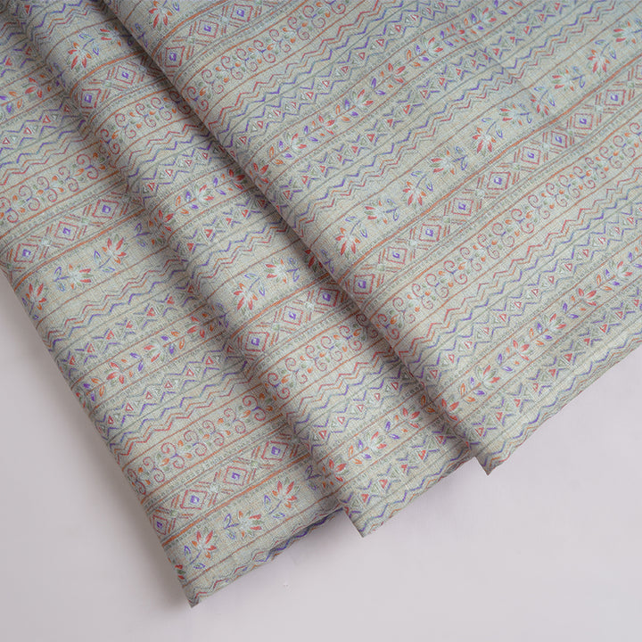 Stripe Pattern Digital Printed Pure Linen Fabric