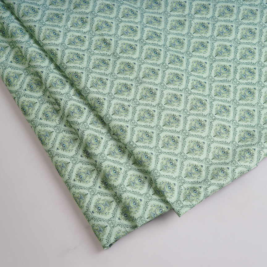 Geometrical Ethnic Motif On Pure Linen Fabric