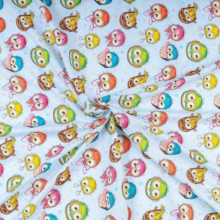 Colorful Companions Digital Print Pure Cotton Cambric Fabric