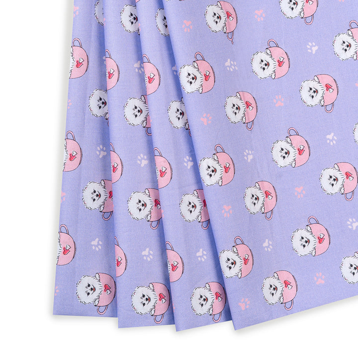 Pups in Cups Digital Print Pure Cotton Cambric Fabric