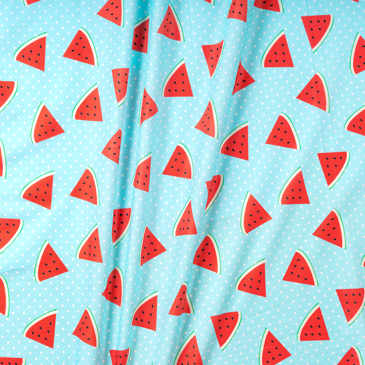 Watermelon Splash Digital Print Pure Cotton Cambric Fabric