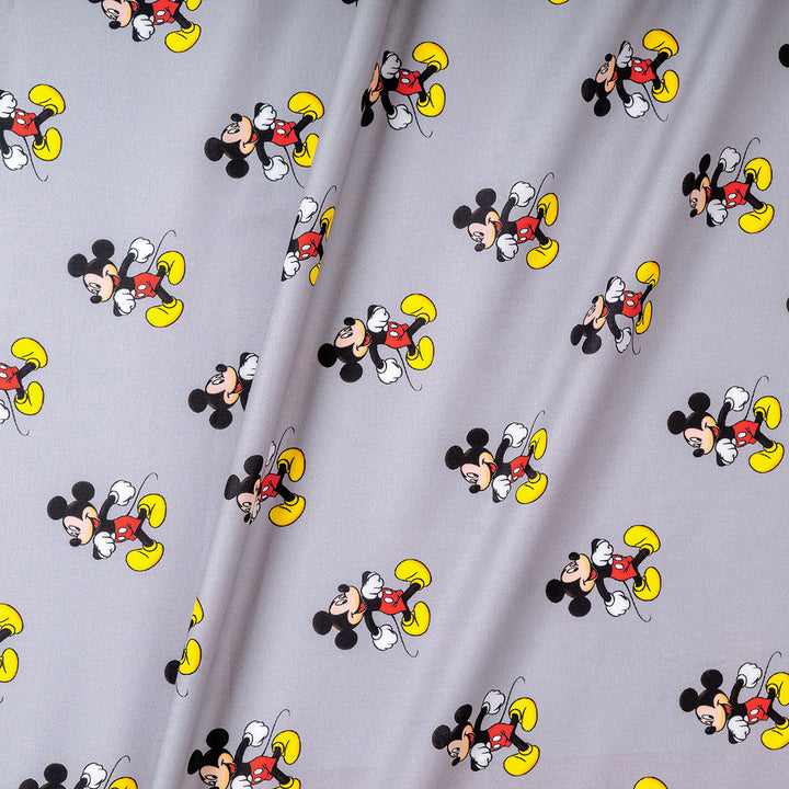 Mischievous Mickey Digital Print Pure Cotton Cambric Fabric