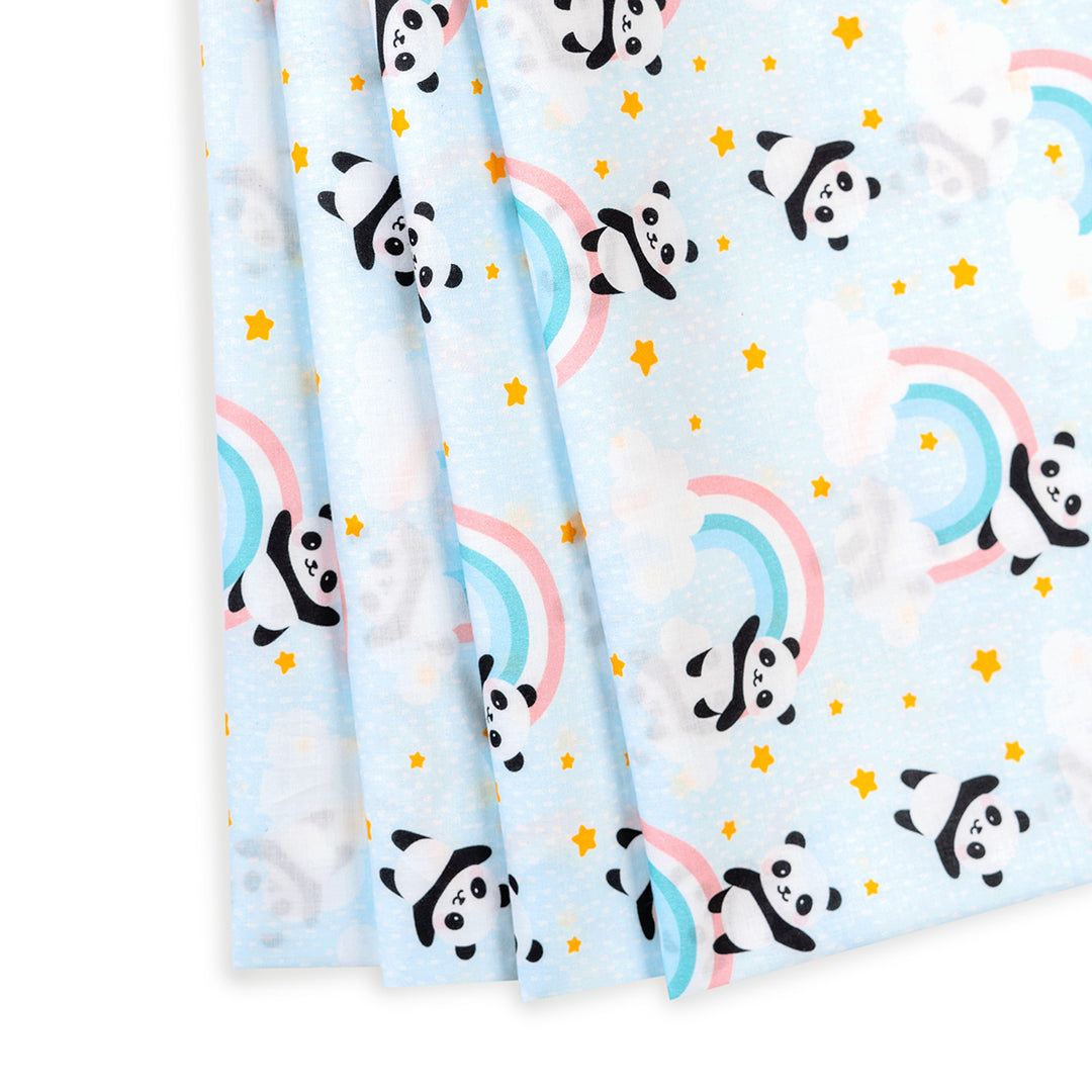 Rainbow Panda Paradise Digital Print Pure Cotton Cambric Fabric