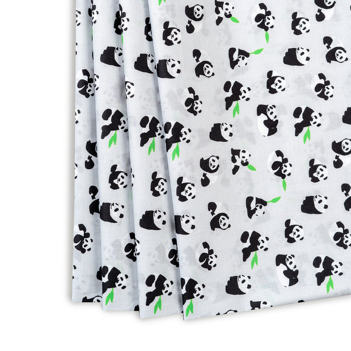 Panda Paradise Digital Print Pure Cotton Cambric Fabric