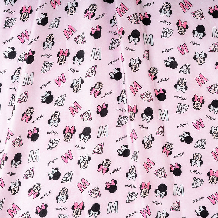 Minnie Mouse Digital Print Compact Cotton Satin