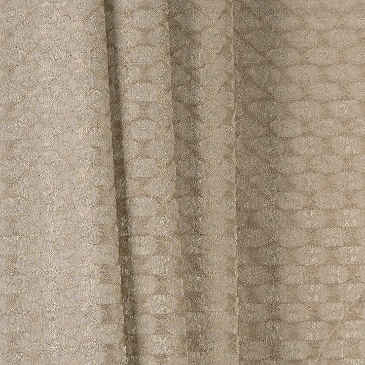 Trellis Elegance Embroidered Natural Linen Fabric