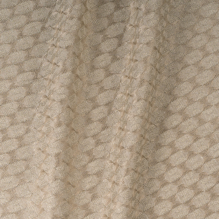 Trellis Elegance Embroidered Natural Linen Fabric