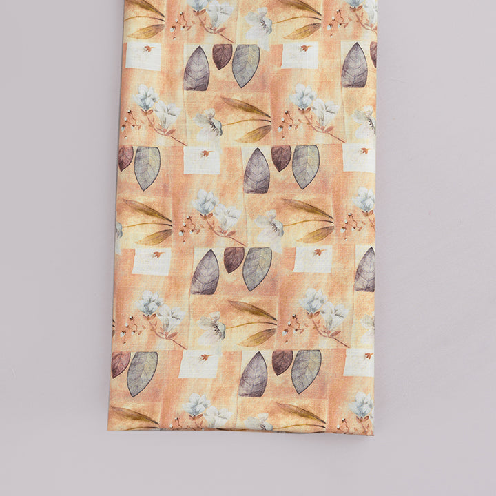 Geometric Floral Digital Printed Linen Lookalike Cotton Slub
