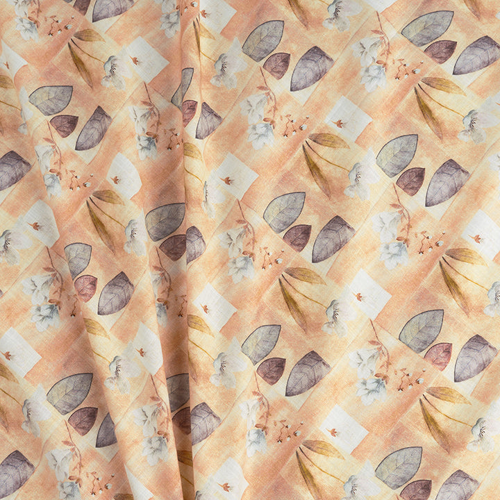 Geometric Floral Digital Printed Linen Lookalike Cotton Slub