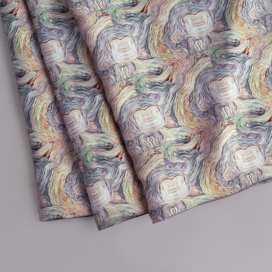 Concetric Abstract Digital Printed Cupro Silk