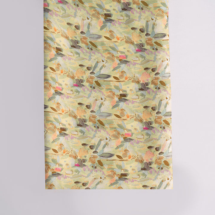 Nature Inspired Abstract Digital Printed Fresh Wrinkled Chinnon