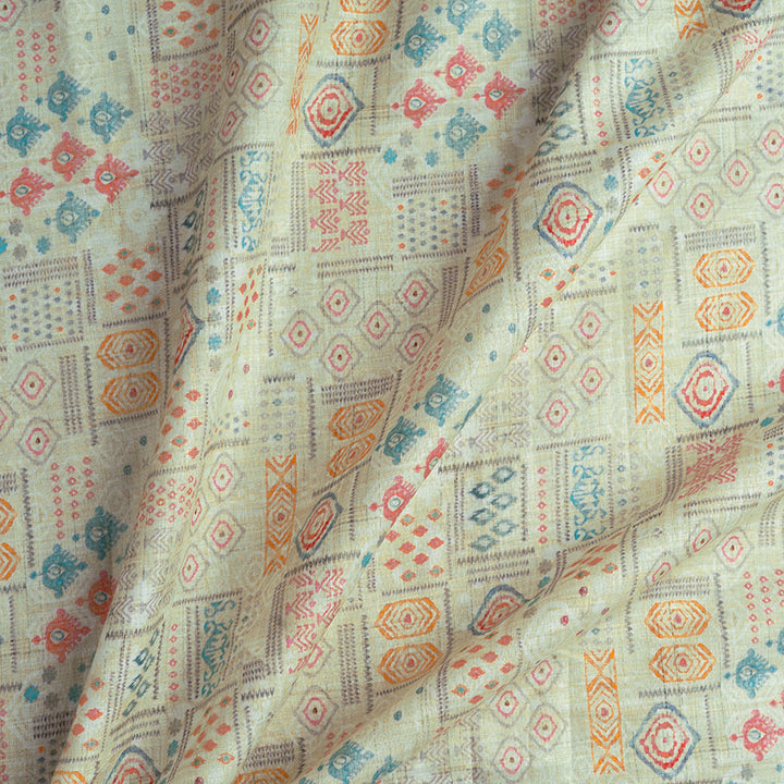 Indie Inspired Digital Printed 100% Pure Linen Fabric