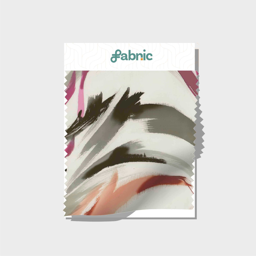 Contemporary Abstract Digital Printed Cupro Silk