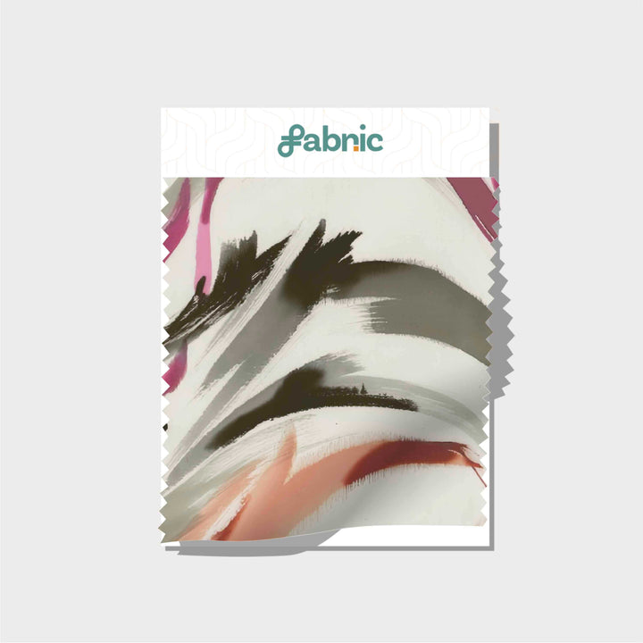 Contemporary Abstract Digital Printed Cupro Silk