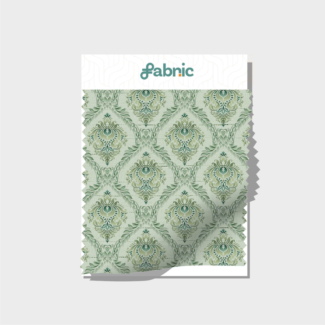 Geometrical Ethnic Motif On Pure Linen Fabric