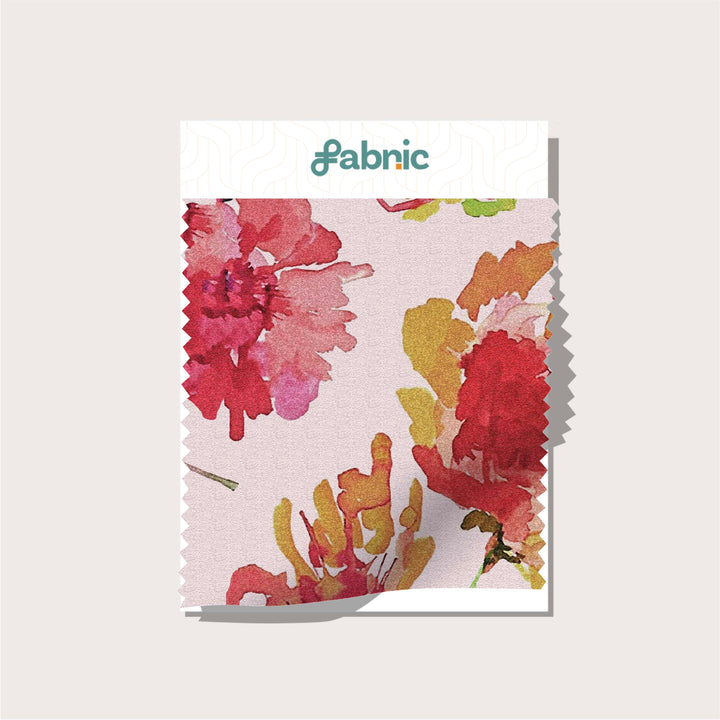 Vibrant Floral Print Chinnon Digital Printed Fabric