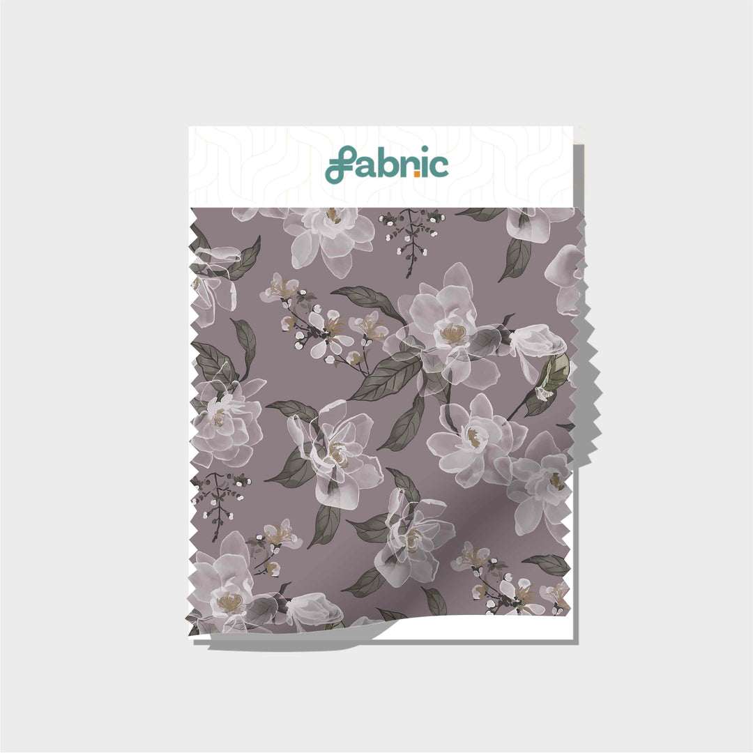 Vintage Inspired Floral Digital Printed Pure Natural Crepe