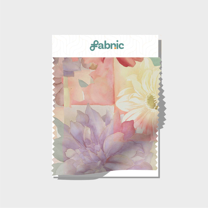Vintage Floral Digital Printed Rich Sheen Muslin