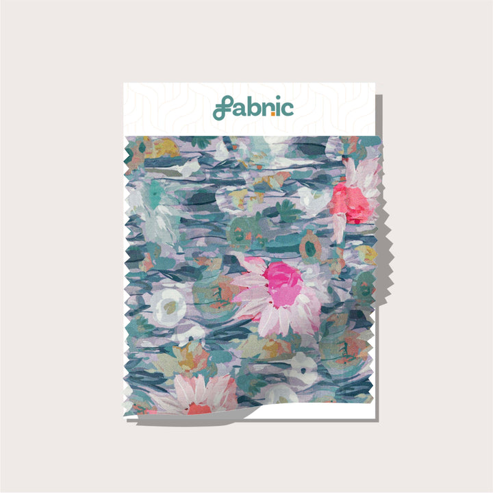 Artistic Floral Digital Print Japanese Cotton Satin