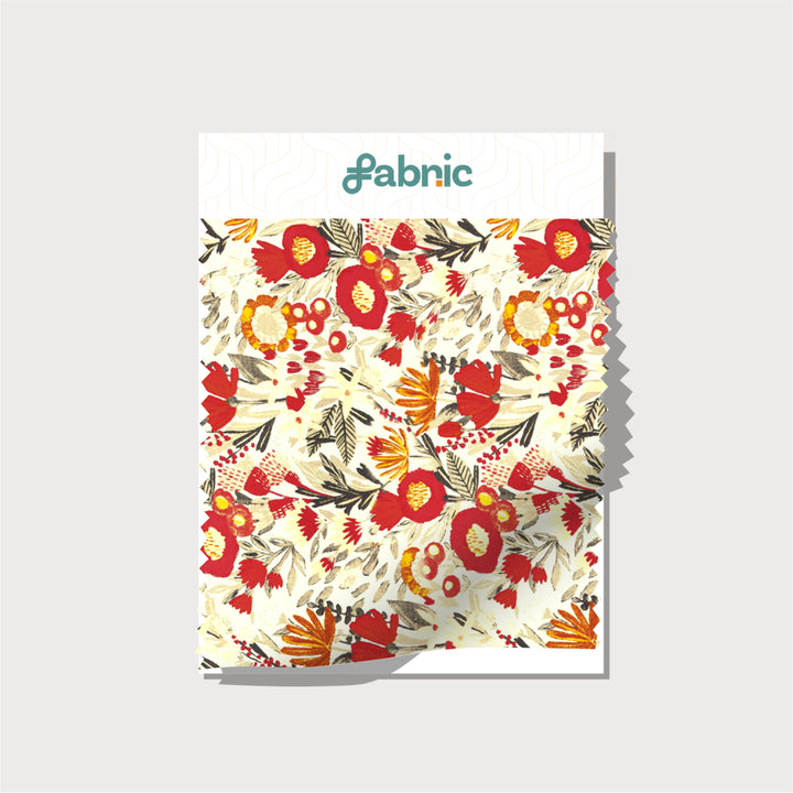 Meadow Floral Digital Print Compact Cotton Satin